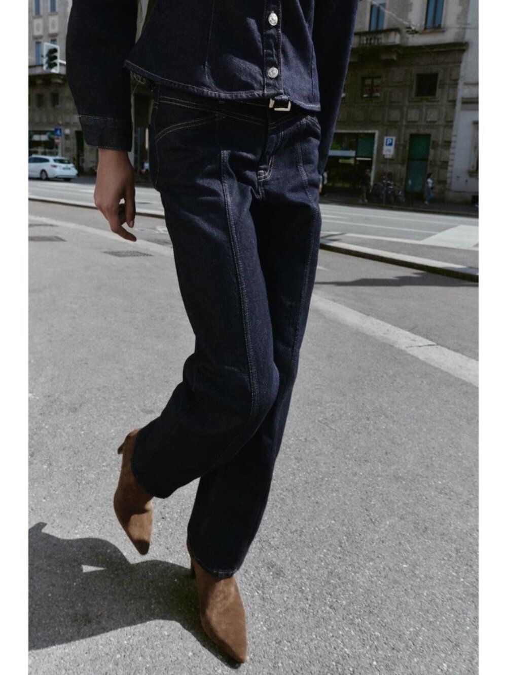 Zara Womens Jeans EU 38 US 6 Dark Blue Straight Slim Mid Waist 6147/182 NWT
